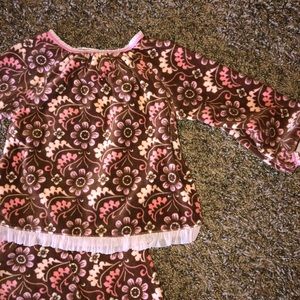 Baby Lulu 2-Piece Brown/Pink Floral Set 24 months